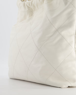 *FIRE PRICE* Chanel 22 Small Bag in White Aged Calfskin with Brushed Gold Hardware