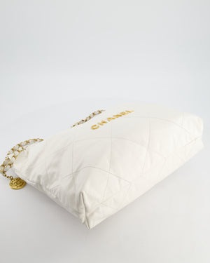 *FIRE PRICE* Chanel 22 Small Bag in White Aged Calfskin with Brushed Gold Hardware
