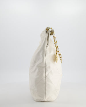 *FIRE PRICE* Chanel 22 Small Bag in White Aged Calfskin with Brushed Gold Hardware