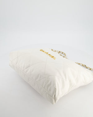 *FIRE PRICE* Chanel 22 Small Bag in White Aged Calfskin with Brushed Gold Hardware