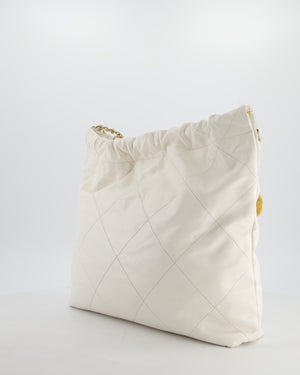 *FIRE PRICE* Chanel 22 Small Bag in White Aged Calfskin with Brushed Gold Hardware