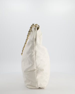 *FIRE PRICE* Chanel 22 Small Bag in White Aged Calfskin with Brushed Gold Hardware