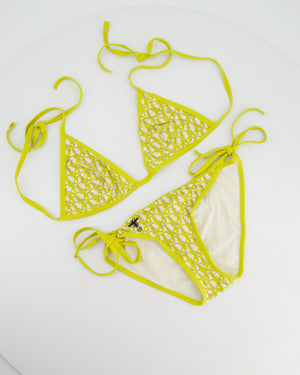 Christian Dior Yellow Oblique Print Two-Piece Bikini Set Size XS - S (UK 6-8)