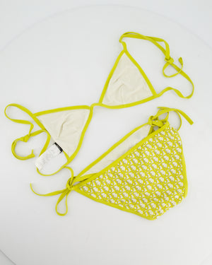 Christian Dior Yellow Oblique Print Two-Piece Bikini Set Size XS - S (UK 6-8)