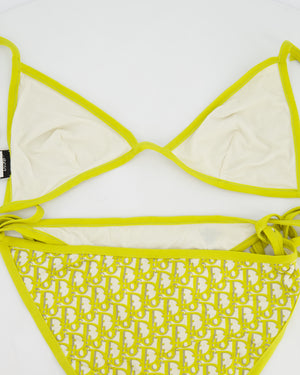Christian Dior Yellow Oblique Print Two-Piece Bikini Set Size XS - S (UK 6-8)