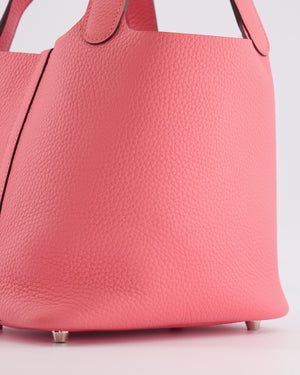 Hermès Picotin Lock 18 Bag in Rose Azalée Clemence Leather with Palladium Hardware