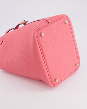 Hermès Picotin Lock 18 Bag in Rose Azalée Clemence Leather with Palladium Hardware