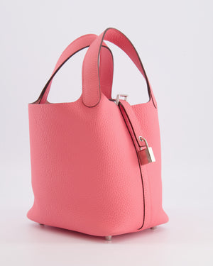 Hermès Picotin Lock 18 Bag in Rose Azalée Clemence Leather with Palladium Hardware