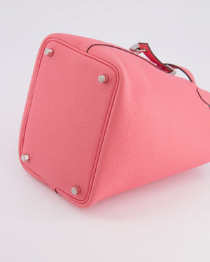 Hermès Picotin Lock 18 Bag in Rose Azalée Clemence Leather with Palladium Hardware