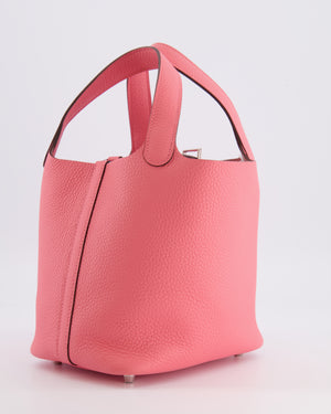 Hermès Picotin Lock 18 Bag in Rose Azalée Clemence Leather with Palladium Hardware