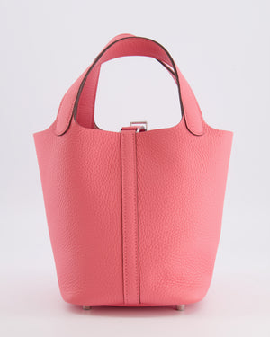 Hermès Picotin Lock 18 Bag in Rose Azalée Clemence Leather with Palladium Hardware