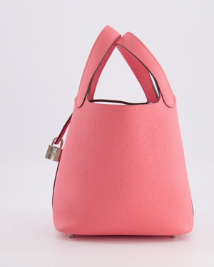 Hermès Picotin Lock 18 Bag in Rose Azalée Clemence Leather with Palladium Hardware