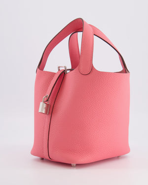 Hermès Picotin Lock 18 Bag in Rose Azalée Clemence Leather with Palladium Hardware