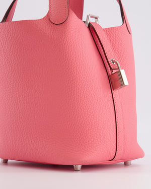 Hermès Picotin Lock 18 Bag in Rose Azalée Clemence Leather with Palladium Hardware