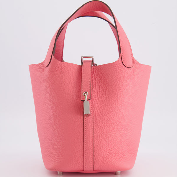 ハレロン Hermès Picotin Lock 18 Bag in Rose Azalée Clemence Leather with