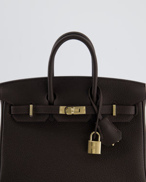 *HOT COLOUR* Hermès Birkin 25 Retourne Bag in Bai Brun Togo Leather with Permabrass Hardware