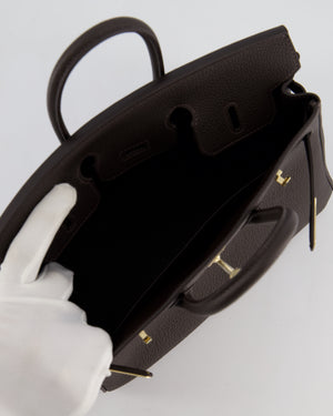 *HOT COLOUR* Hermès Birkin 25 Retourne Bag in Bai Brun Togo Leather with Permabrass Hardware