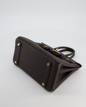 *HOT COLOUR* Hermès Birkin 25 Retourne Bag in Bai Brun Togo Leather with Permabrass Hardware