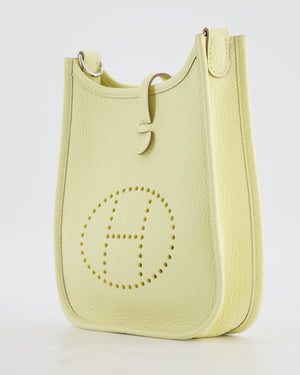 Hermès Mini Evelyne 16 Bag in Jaune Milton Taurillon Clemence Leather with Palladium Hardware