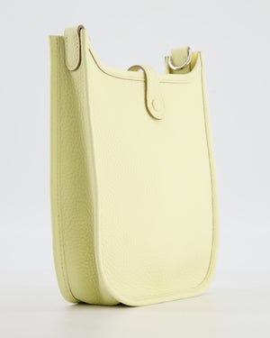 Hermès Mini Evelyne 16 Bag in Jaune Milton Taurillon Clemence Leather with Palladium Hardware