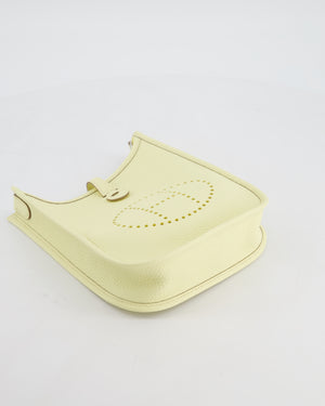 Hermès Mini Evelyne 16 Bag in Jaune Milton Taurillon Clemence Leather with Palladium Hardware