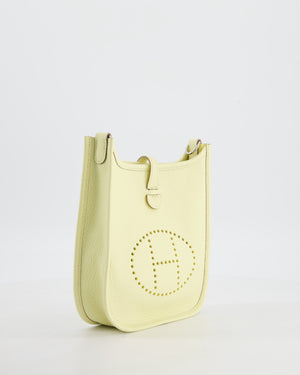 Hermès Mini Evelyne 16 Bag in Jaune Milton Taurillon Clemence Leather with Palladium Hardware