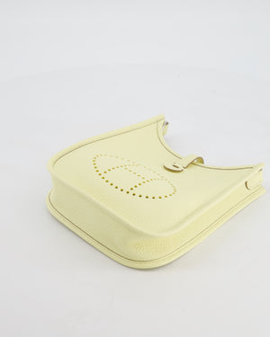 Hermès Mini Evelyne 16 Bag in Jaune Milton Taurillon Clemence Leather with Palladium Hardware