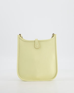 Hermès Mini Evelyne 16 Bag in Jaune Milton Taurillon Clemence Leather with Palladium Hardware