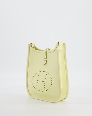 Hermès Mini Evelyne 16 Bag in Jaune Milton Taurillon Clemence Leather with Palladium Hardware
