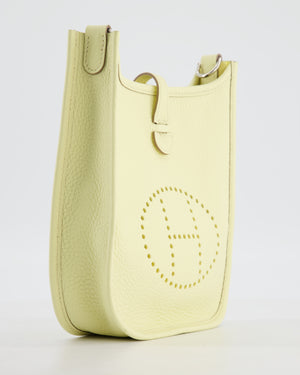 Hermès Mini Evelyne 16 Bag in Jaune Milton Taurillon Clemence Leather with Palladium Hardware