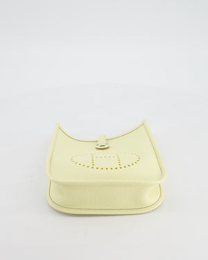 Hermès Mini Evelyne 16 Bag in Jaune Milton Taurillon Clemence Leather with Palladium Hardware