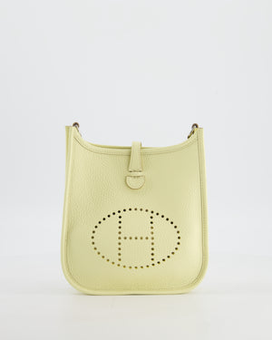 Hermès Mini Evelyne 16 Bag in Jaune Milton Taurillon Clemence Leather with Palladium Hardware