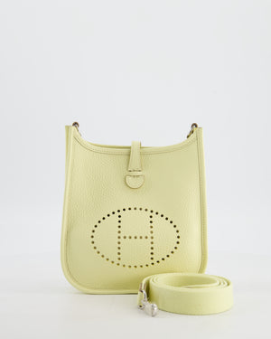 Hermès Mini Evelyne 16 Bag in Jaune Milton Taurillon Clemence Leather with Palladium Hardware