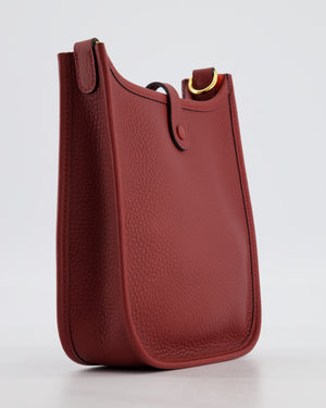 *HOT COLOUR* Hermès Mini Evelyne 16 Bag in Rouge H Taurillon Clemence Leather with Gold Hardware