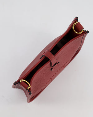 *HOT COLOUR* Hermès Mini Evelyne 16 Bag in Rouge H Taurillon Clemence Leather with Gold Hardware