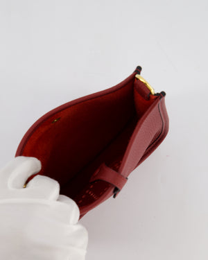 *HOT COLOUR* Hermès Mini Evelyne 16 Bag in Rouge H Taurillon Clemence Leather with Gold Hardware
