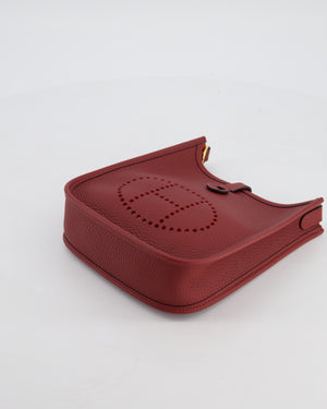 *HOT COLOUR* Hermès Mini Evelyne 16 Bag in Rouge H Taurillon Clemence Leather with Gold Hardware
