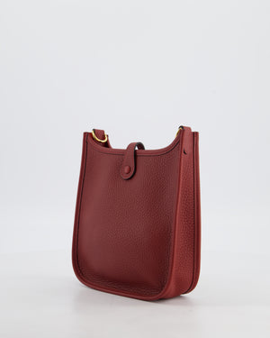*HOT COLOUR* Hermès Mini Evelyne 16 Bag in Rouge H Taurillon Clemence Leather with Gold Hardware