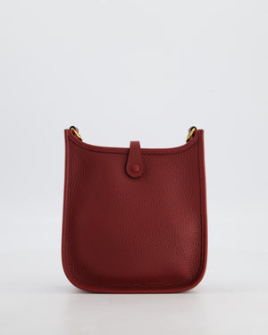 *HOT COLOUR* Hermès Mini Evelyne 16 Bag in Rouge H Taurillon Clemence Leather with Gold Hardware