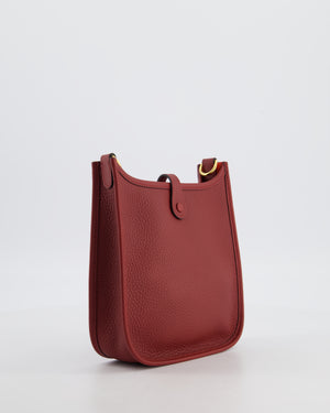 *HOT COLOUR* Hermès Mini Evelyne 16 Bag in Rouge H Taurillon Clemence Leather with Gold Hardware