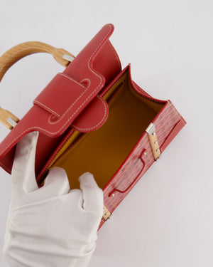 Goyard Mini Saigon Souple Bag in Red Goyardine Canvas & Wood with Silver Hardware