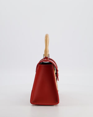 Goyard Mini Saigon Souple Bag in Red Goyardine Canvas & Wood with Silver Hardware