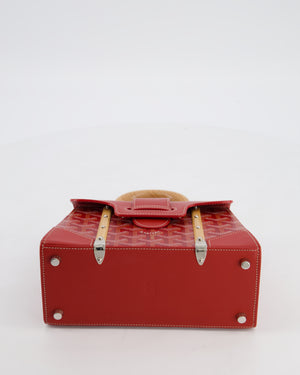 Goyard Mini Saigon Souple Bag in Red Goyardine Canvas & Wood with Silver Hardware