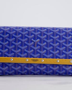 Goyard Monte Carlo Canvas Clutch Bag in Blue Goyardine Canvas and Silver Hardware