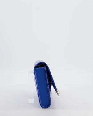 Goyard Monte Carlo Canvas Clutch Bag in Blue Goyardine Canvas and Silver Hardware