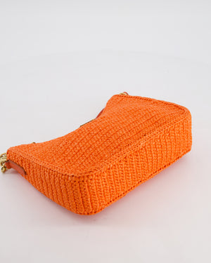 Prada Re-Edition 2005 Cross-body Bag in Orange Raffia with Gold Hardware RRP £1,780