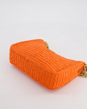 Prada Re-Edition 2005 Cross-body Bag in Orange Raffia with Gold Hardware RRP £1,780
