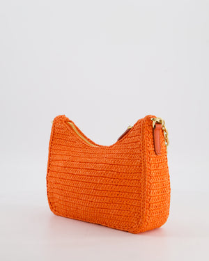 Prada Re-Edition 2005 Cross-body Bag in Orange Raffia with Gold Hardware RRP £1,780