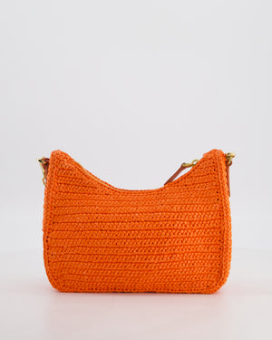 Prada Re-Edition 2005 Cross-body Bag in Orange Raffia with Gold Hardware RRP £1,780