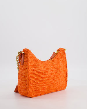 Prada Re-Edition 2005 Cross-body Bag in Orange Raffia with Gold Hardware RRP £1,780